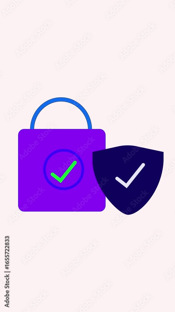 Aufkleber animated digital safety concept featuring lock and shield icons vertical video. digital security and