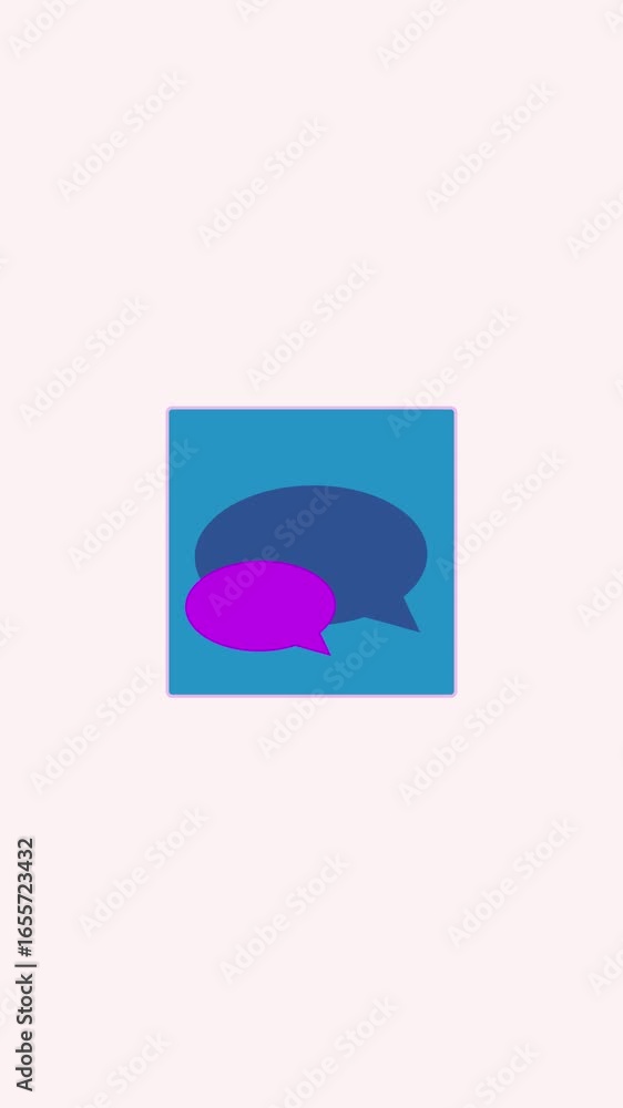 Aufkleber communication concept shown with two speech bubbles vertical video. two speech bubbles in modern sty