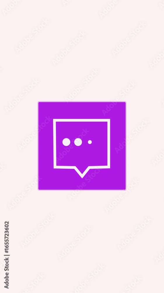 Poster digital communication concept featuring purple speech bubble and pink backdrop vertical display. pur