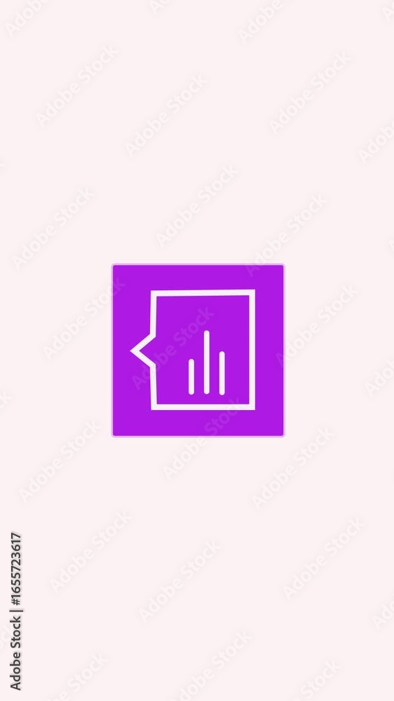 Poster business growth and data analysis icon in modern communication style vertical video. modern communic