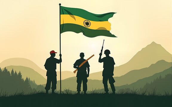Rwanda Heroes Day Vector Illustration on February 1 with Rwandan Flag and Soldier Memorial who Struggled in National Holiday Cartoon Background. High quality