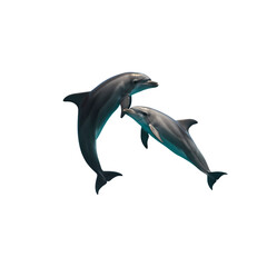 Obraz premium Majestic Dolphins: Ocean Wildlife in Underwater Elegance