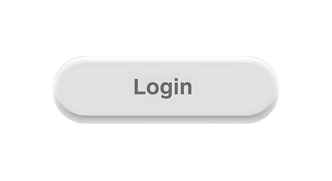 A Sleek White Login Button on a Transparent Background