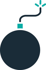 Bomb color icon – explosive device, danger, attack, war symbol, bomb, bomb icon, bomb line icon, explosive