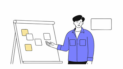 The teacher is teaching students