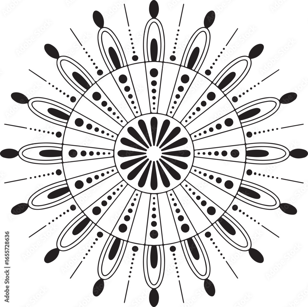 Poster abstract geometric pattern with a bold central silhouette suitable for graphic design and branding p