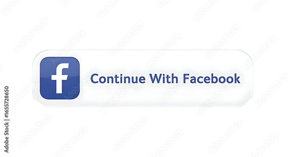 Aufkleber continue with facebook button transparent background for login