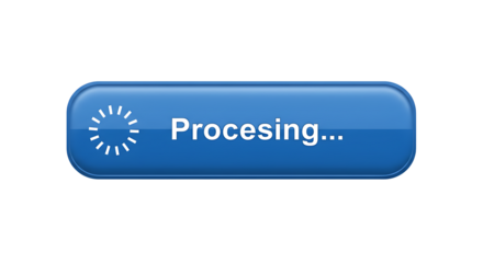 Blue Button Showing Processing Text and Loading Icon Animation