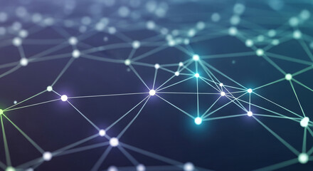 Obraz premium Abstract network of interconnected white dots and lines, creating a sense of depth and complexity , on a white background 