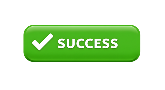 Green Success Button with Checkmark Icon and Text