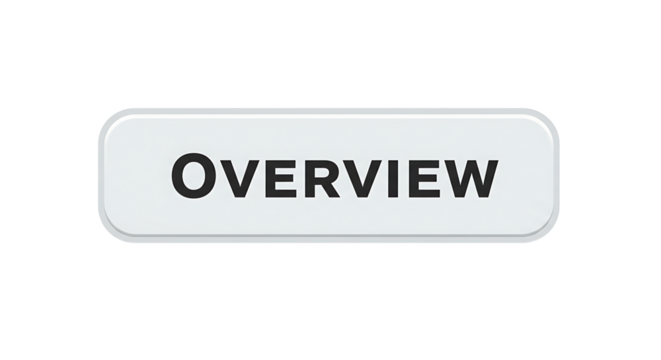Clean White Overview Button Graphic for Websites and Applications