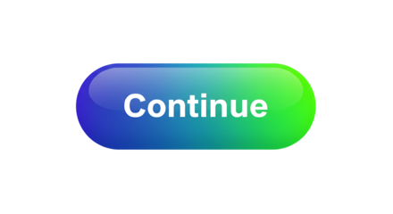 Glossy Continue Button with Gradient Colors on Black Background