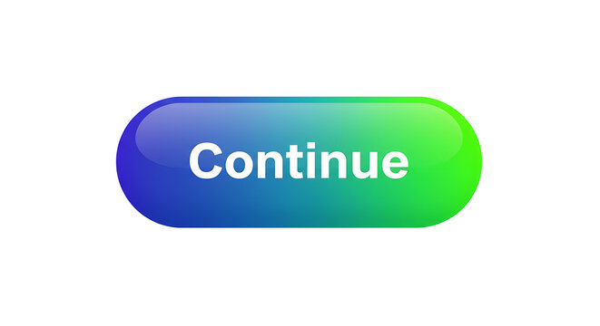 Glossy Continue Button with Gradient Colors on Black Background