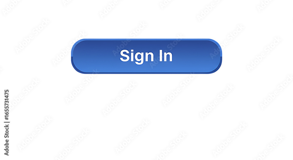 Poster blue sign in button with white text and rounded edges