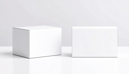シンプルな無地の白い紙箱パッケージのモックアップ