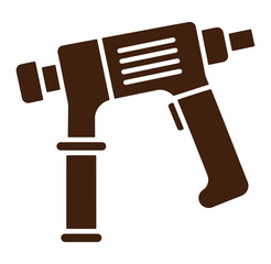 Obraz premium Brown vector illustration of a professional pneumatic nail gun isolated on white background