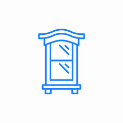 mirrored cabinet icon sign vector