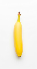 single ripe yellow banana isolated on white background