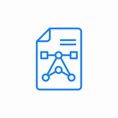 network diagram document icon sign vector