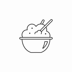 rice bowl icon sign vector