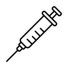 Fototapeta premium syringe line icon, representing medical injections, treatment, and healthcare