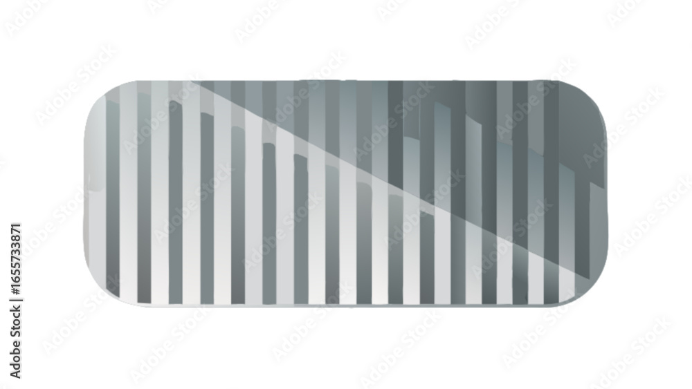 Poster abstract gray and white striped background with rounded corners and diagonal light effect design ele