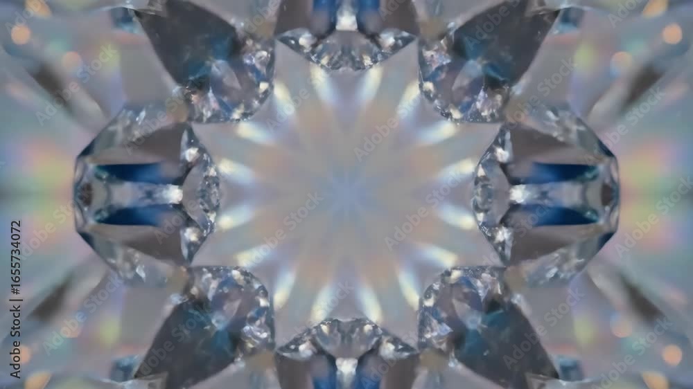 Poster abstract diamond light kaleidoscope - a mesmerizing kaleidoscopic pattern created from sparkling dia