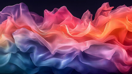 Obraz premium Abstract Flowing Fabric Waves with Gradient Color Transition on