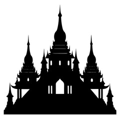 Fototapeta premium Black Temple Silhouette Illustration