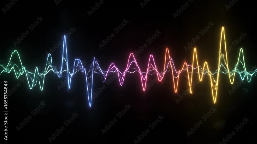 Poster abstract colorful sound wave background - a vibrant illustration of an abstract sound wave, featurin