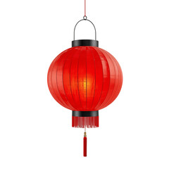 Traditional Chinese Red Lantern Isolated on Transparent Background PNG