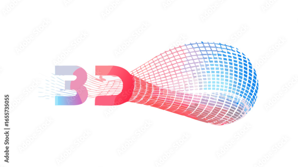 Fototapete abstract 3d rendering design with colorful mesh sphere for creative projects and presentations desig