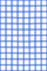 Hand drawn seamless pattern gingham blue