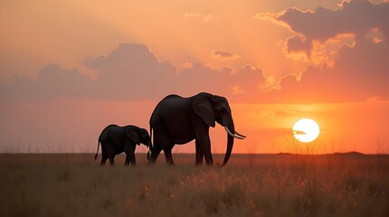 Fototapeta premium A majestic silhouette of an animals Created with Generative AI technology
