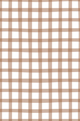 Hand drawn seamless pattern gingham brown