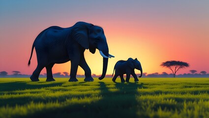 Naklejka premium A majestic silhouette of an animals Created with Generative AI technology