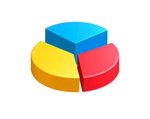 Fototapeta premium Minimalist Flat Pie Chart Icon, isolated on a transparent background