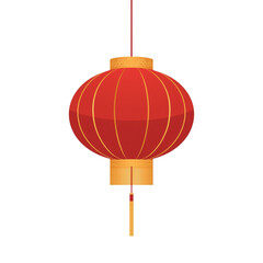 Traditional Chinese Red Lantern Hanging on White Background Vector Illustration for Festival and Decoration PNG