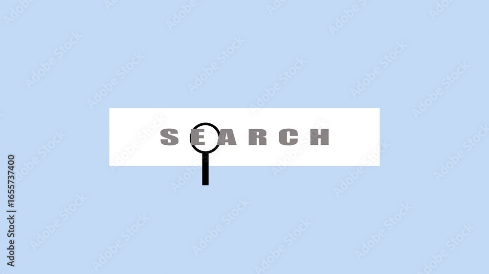Poster animated search magnifying glass icon minimalist design search engine optimization seo internet tech