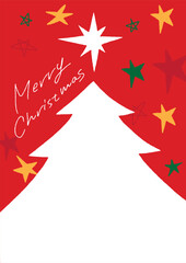 クリスマスツリー イラスト ポストカード