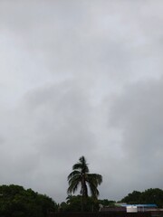 storm clouds over the tropical island