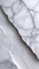 Obraz premium Elegant display of white marble with intricate veining patterns captured in natural light for a stylish interior design element