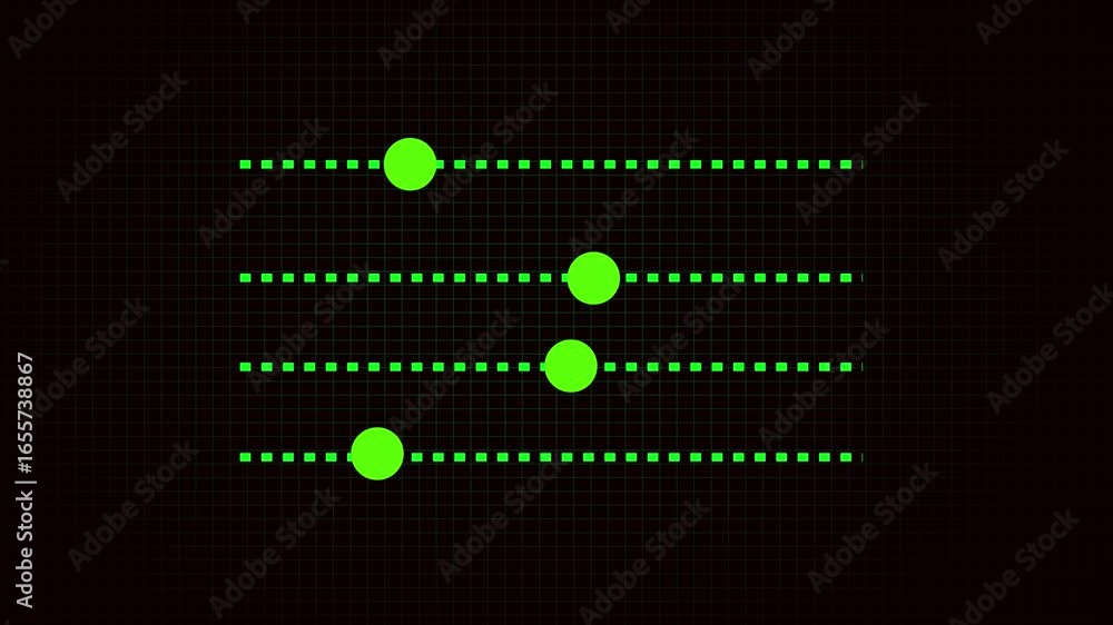 Poster digital interface hud abstract green neon dots lines motion graphics animation background technology