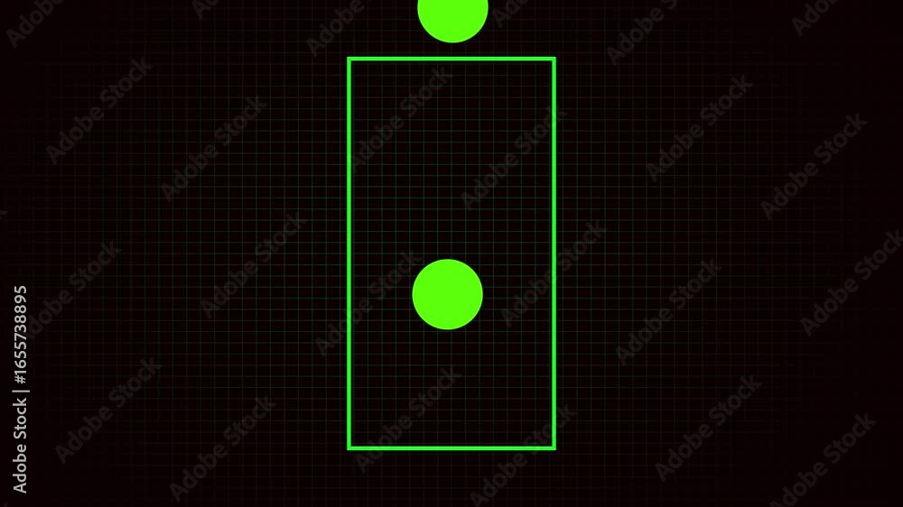 Poster minimalist geometric pattern neon green circles grid background abstract animation motion graphics l