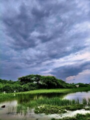 clouds over the lake