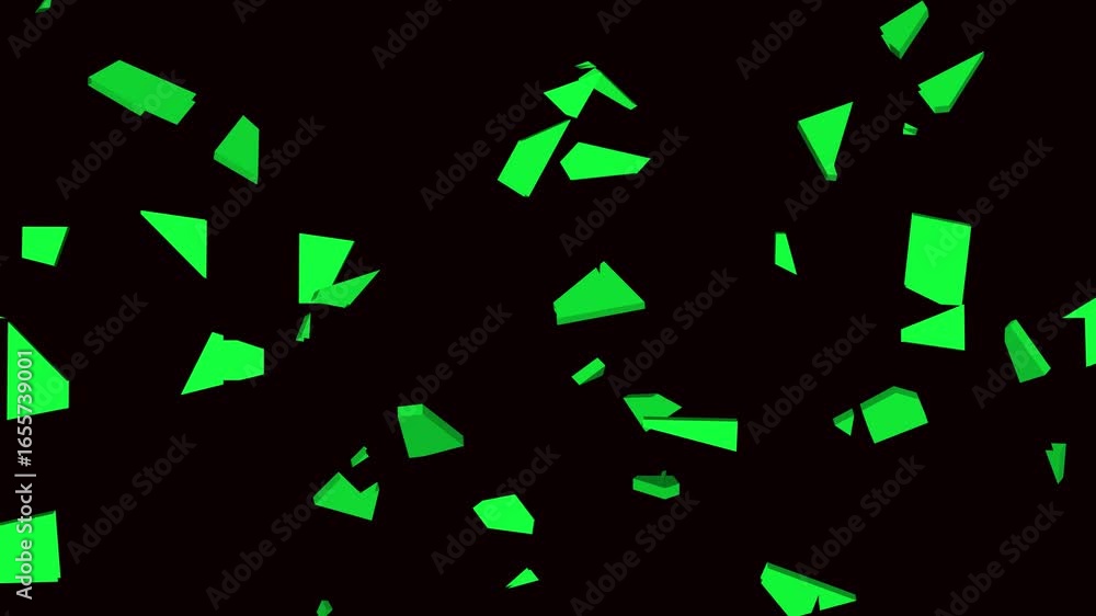 Poster digital neon green shattered geometric shapes abstract animation 4k ultra hd seamless loop backgroun