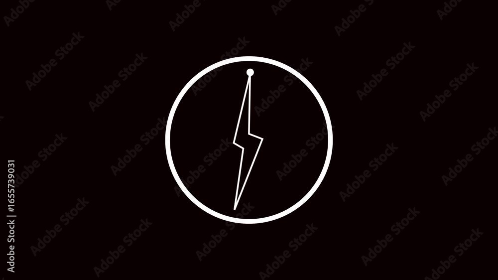 Poster abstract lightning bolt circle minimalist animation energy power speed fast electricity technology m