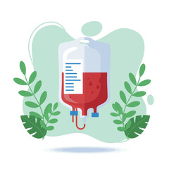 Medical blood donation bag for transfusion a healthcare concept illustration.