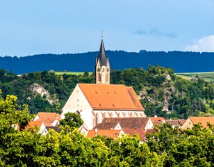 Panoramic view of a church