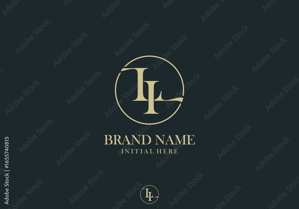 Poster Elegant with Circle Initial LI Letters Monogram Logo Design